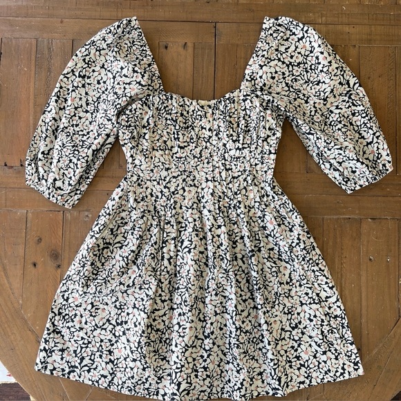 Anthropologie Greylin Floral Square Neck Puff Sleeve Empire Waist Dress Small - Picture 3 of 11